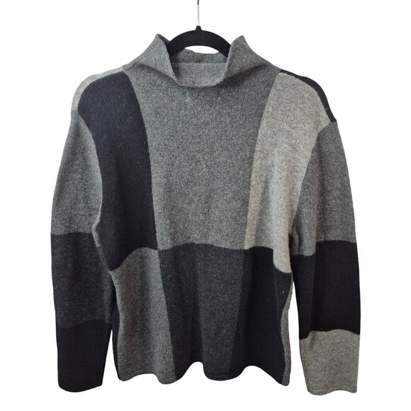 Eddie Bauer Sweater Womens M Gray 100% Wool Knit Pullover Long Sleeve Top - Picture 2 of 7